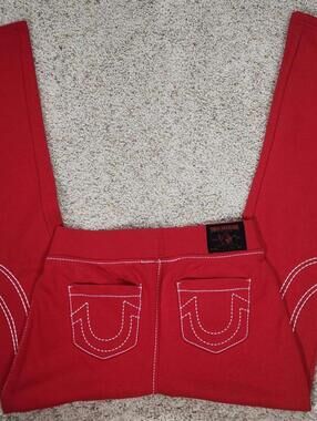 NWD True Religion Pull-On Flare Jeans Red Anniversary Small